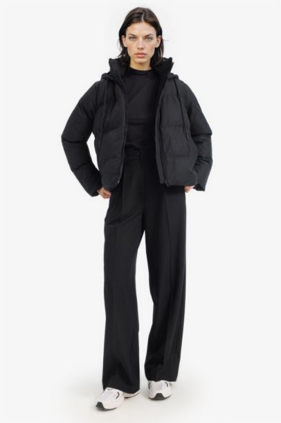 Standard Fit Hooded with Zipper Puffer Jacket