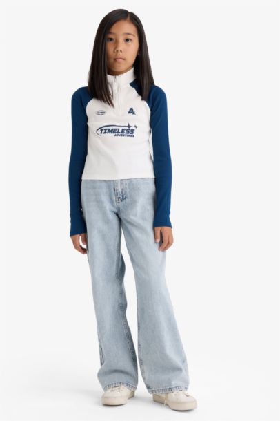 Slim Fit Slogan Long Sleeve T-Shirt