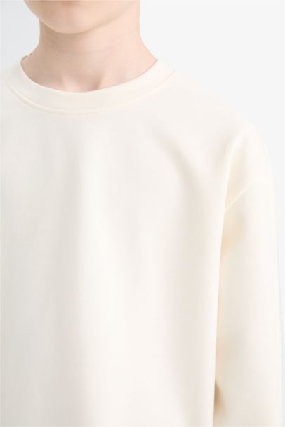 Bisiklet Yaka Basic Düz Uzun Kollu Okul Tişörtü Erkek Çocuk