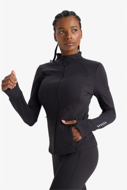 Slim Fit Dar Kesim Dik Yaka Hırka