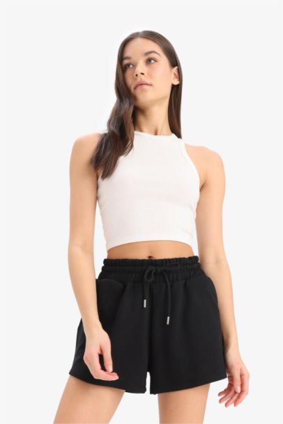 Relax Fit Flexible Waist Laced Shorts