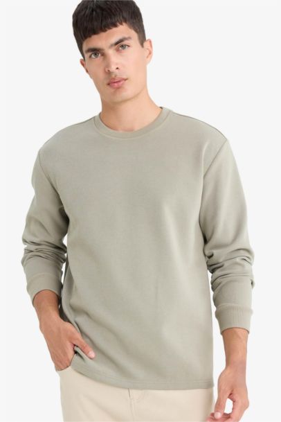 Sweatshirt à col rond et manches longues Coupe régulière