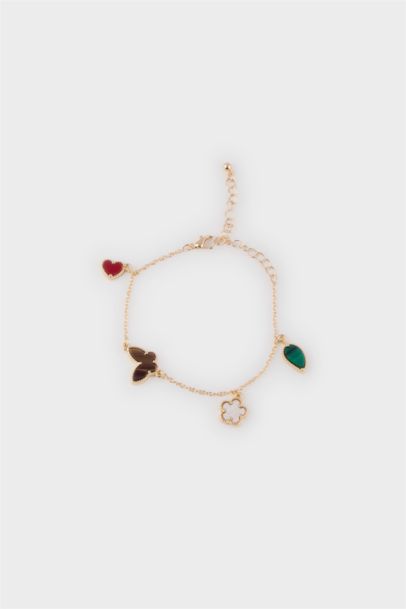 Woman Dangle Floral Gold Bracelet