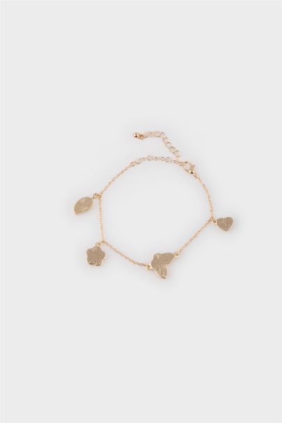 Woman Dangle Floral Gold Bracelet