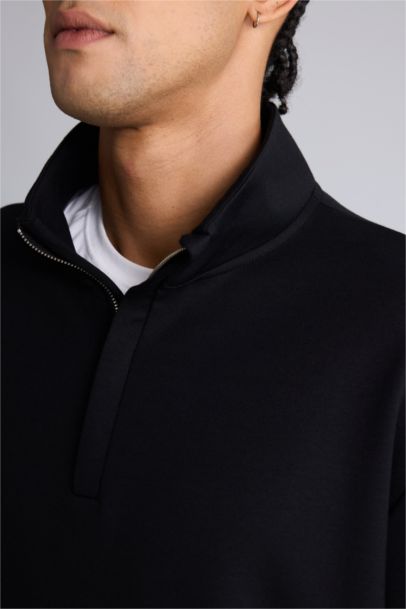 Standart Fıt Dik Yaka Modal Sporcu Sweatshirt