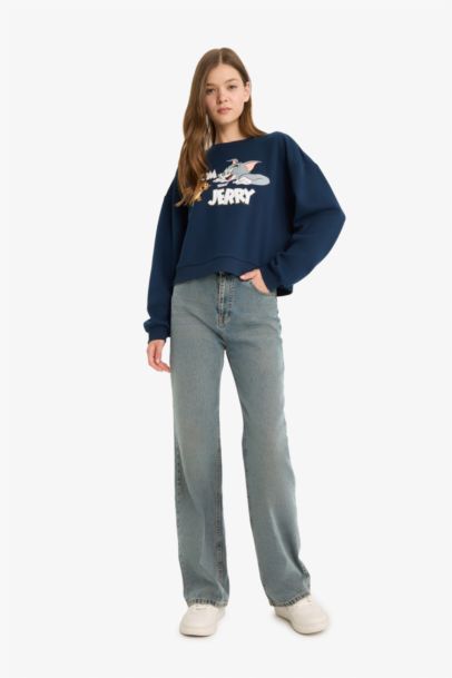 Regular Fit Tom & Jerry Licensed Printed Sweatshirt