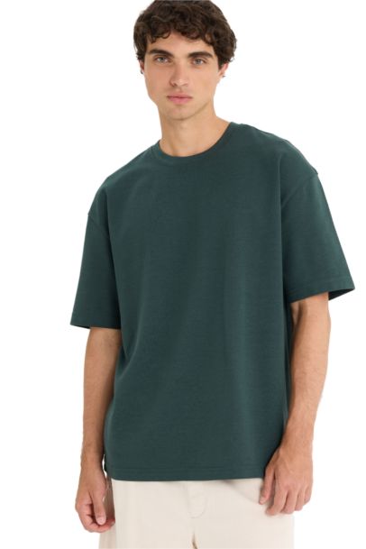 تيشيرت اوفر سايز نص ردن ياخة مستديرة