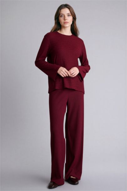 Straight Fit Crepe Trousers