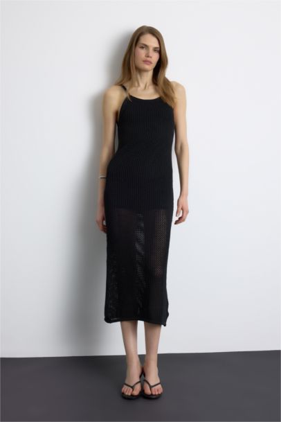 Halter Neck Basic Sleeveless Maxi Dress