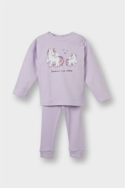 Baby Girl Unicorn Printed T-Shirt Bottoms 2 Piecet Set
