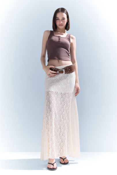 Slim Fit Camisole Button Neck Tank Top