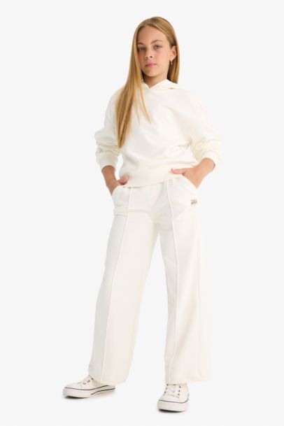 Girl Relax Fit Hooded Basic Sweatshirt