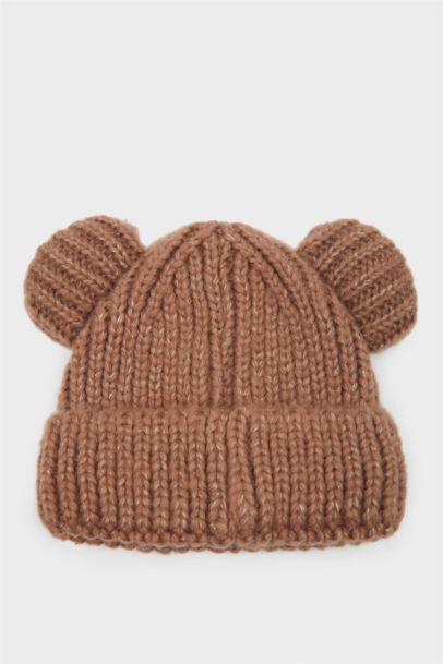 Dokuma Etiketli Kulaklı Triko Bere Erkek Bebek