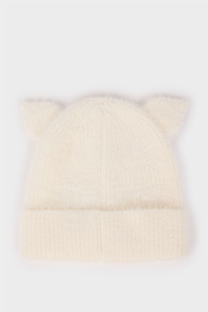 Kız Bebek Kulaklı Triko Bere