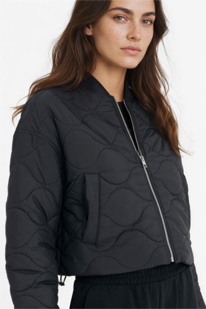 Su Geçirmez Regular Fit Kolej Yaka Fermuarlı Bomber Mont