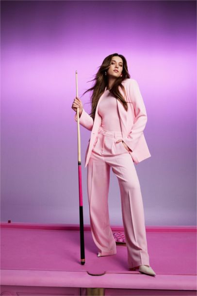 Pantalon palazzo large en crêpe taille haute avec poches Afra x Defacto