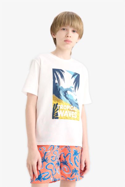 Boy Crew Neck Printed Short Sleeve T-Shirt