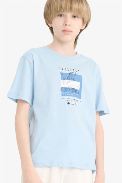 Boy Crew Neck Printed Short Sleeve T-Shirt