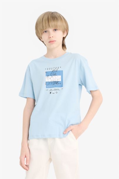 Boy Crew Neck Printed Short Sleeve T-Shirt