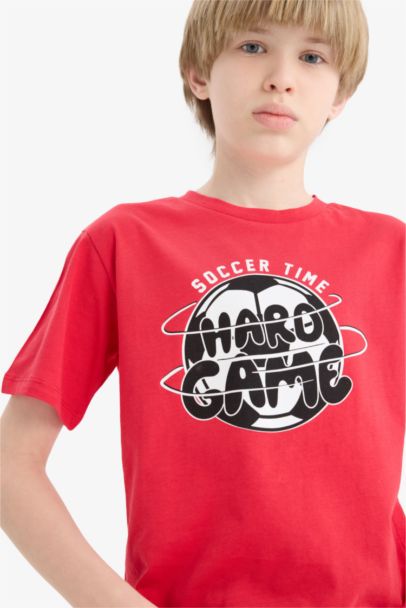 Boy Crew Neck Printed Short Sleeve T-Shirt