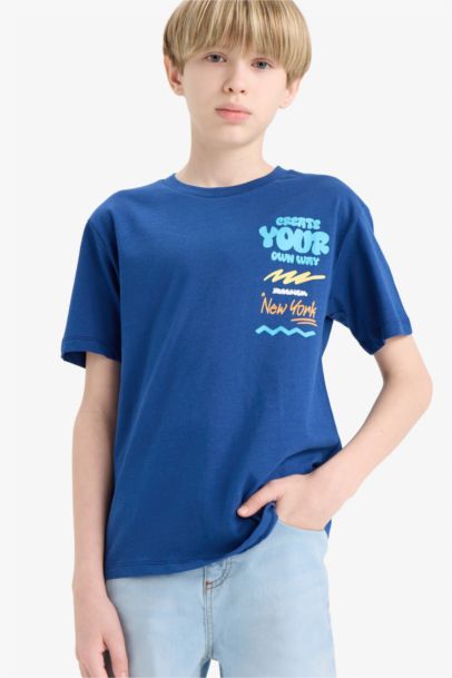 Boy Crew Neck Printed Short Sleeve T-Shirt