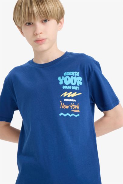 Boy Crew Neck Printed Short Sleeve T-Shirt