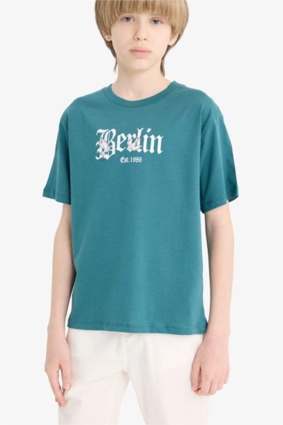 Boy Crew Neck Printed Short Sleeve T-Shirt