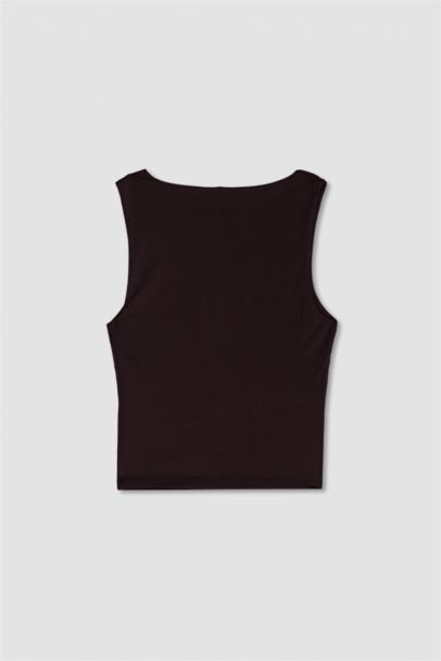 Slim Fit Basic Square Collar Tank Top