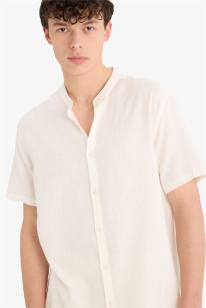 قميص قطن نص ردن قصة عادية بياخة عالية