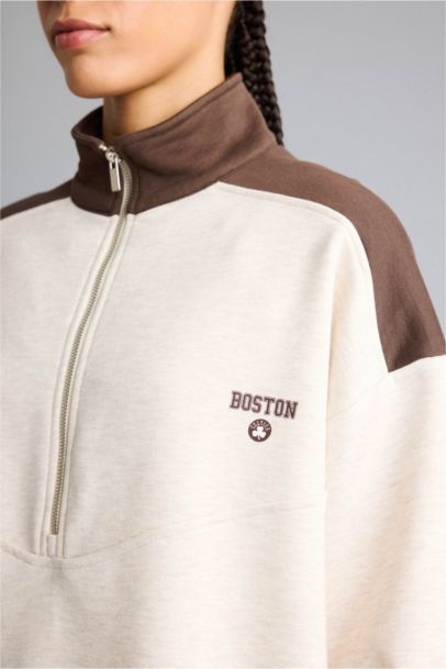 Oversize Fit Half Zippered NBA Boston Celtics Sweatshirt