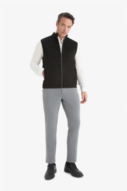 Узкий крой стойка замшевый жилет