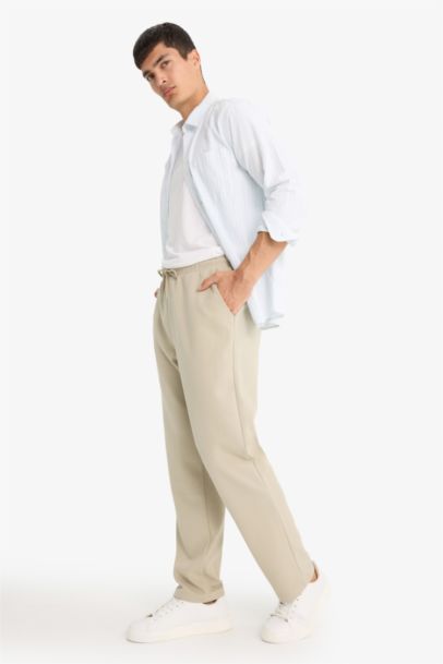 Regular Fit Beli Bağcıklı Düz Paça Eşofman Altı