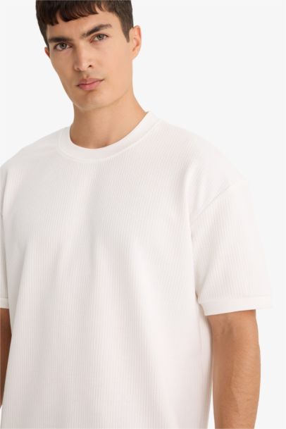 تيشيرت نص ردن اوفر سايز بياخة مستديرة