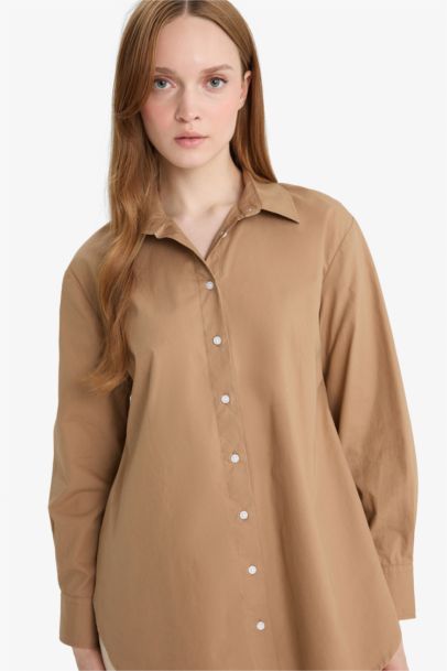 Relax Fit Poplin Long Sleeve Tunic