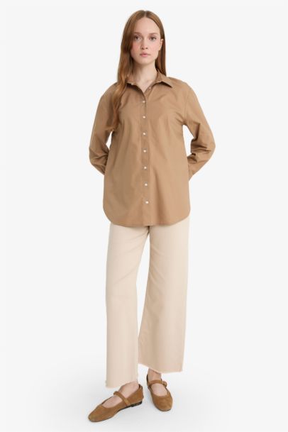 Relax Fit Poplin Long Sleeve Tunic