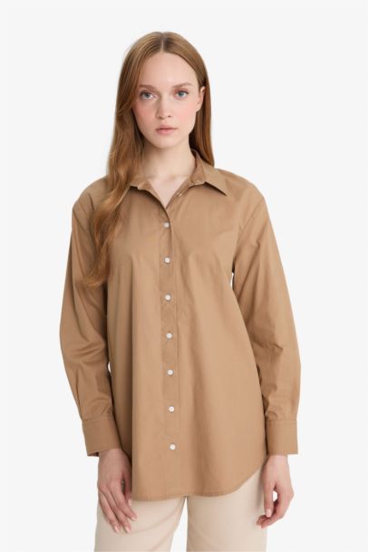Relax Fit Poplin Long Sleeve Tunic