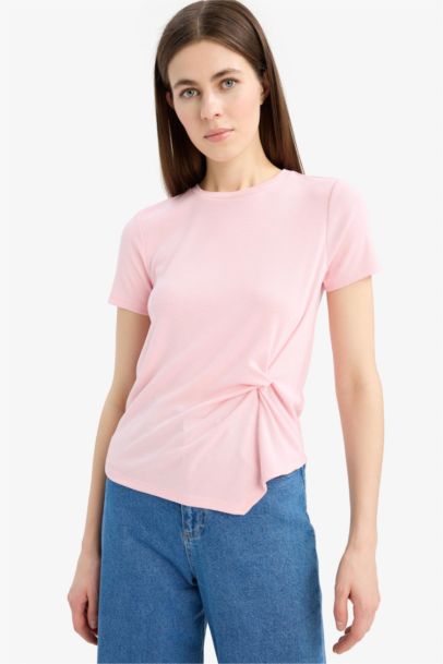 Slim Fit Crew Neck Ribbed T-Shirt