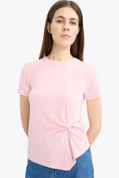 Slim Fit Crew Neck Ribbed T-Shirt