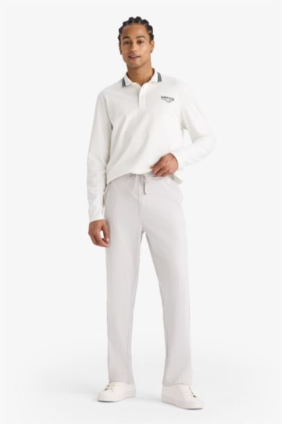 DeFactoFit Standard Fit Polo Neck Printed Sports T-Shirt