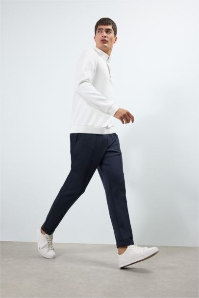 Pantalon en tissu scuba à jambes droites