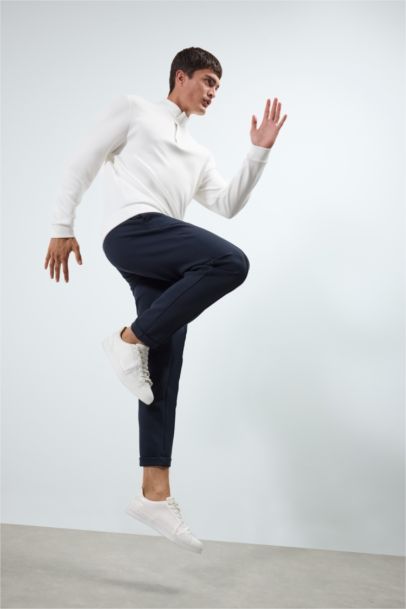 Pantalon en tissu scuba à jambes droites