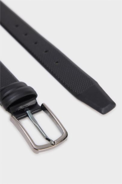 Erkek Dikdörtgen Toka Suni Deri Günlük Kemer