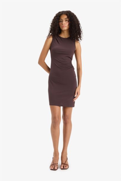 Bodycon Crew Neck Sleeveless Dress