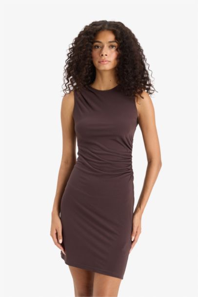 Bodycon Crew Neck Sleeveless Dress