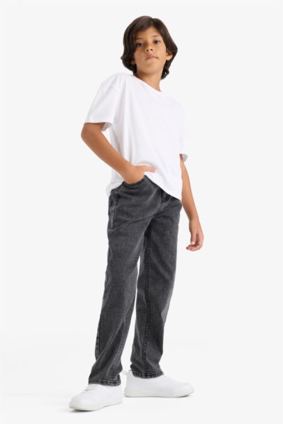 Straight Fit Denim Trousers