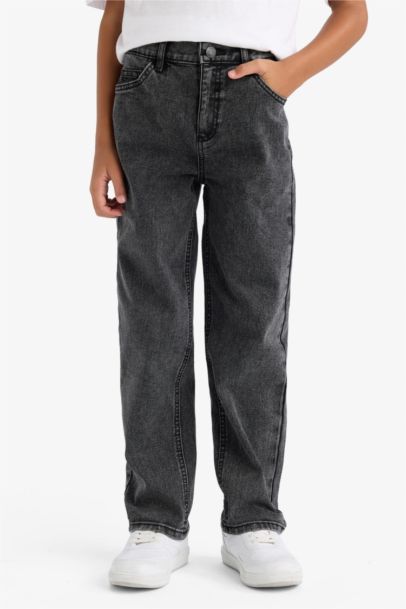 Straight Fit Denim Trousers