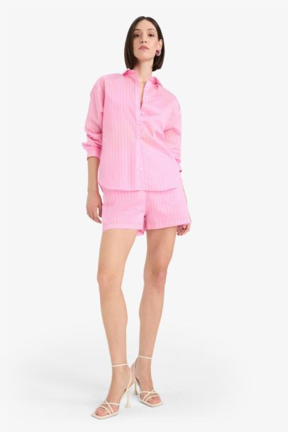 Afra x DeFacto High Waist Striped Shorts