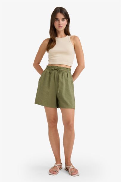 modal High Waist Regular Hem Shorts