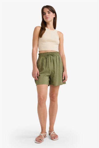 modal High Waist Regular Hem Shorts