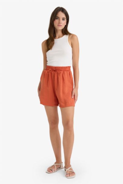 modal High Waist Regular Hem Shorts